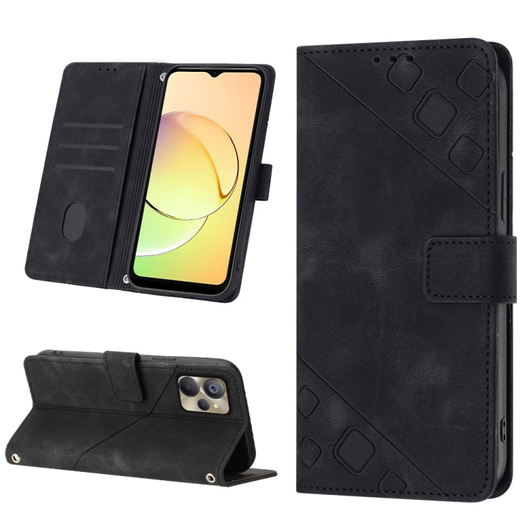 Skin-feel Embossed Leather Phone Case, For OPPO A96 5G / Reno7z / Reno7 Lite 5G / F21 Pro 5G / Reno8 z / OnePlus Nord N20, For OPPO K10X / Realme 9 Pro, For Realme 10, For Realme 10 5G, For Realme 10 Pro, For Realme C11, For Realme C33                 ...