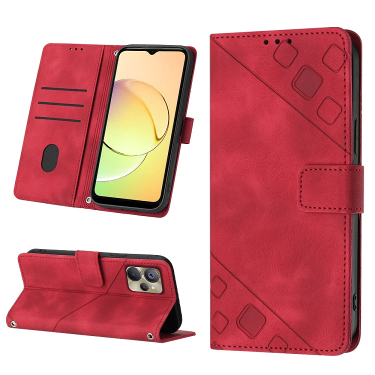 Skin-feel Embossed Leather Phone Case, For OPPO A96 5G / Reno7z / Reno7 Lite 5G / F21 Pro 5G / Reno8 z / OnePlus Nord N20, For OPPO K10X / Realme 9 Pro, For Realme 10, For Realme 10 5G, For Realme 10 Pro, For Realme C11, For Realme C33                 ...