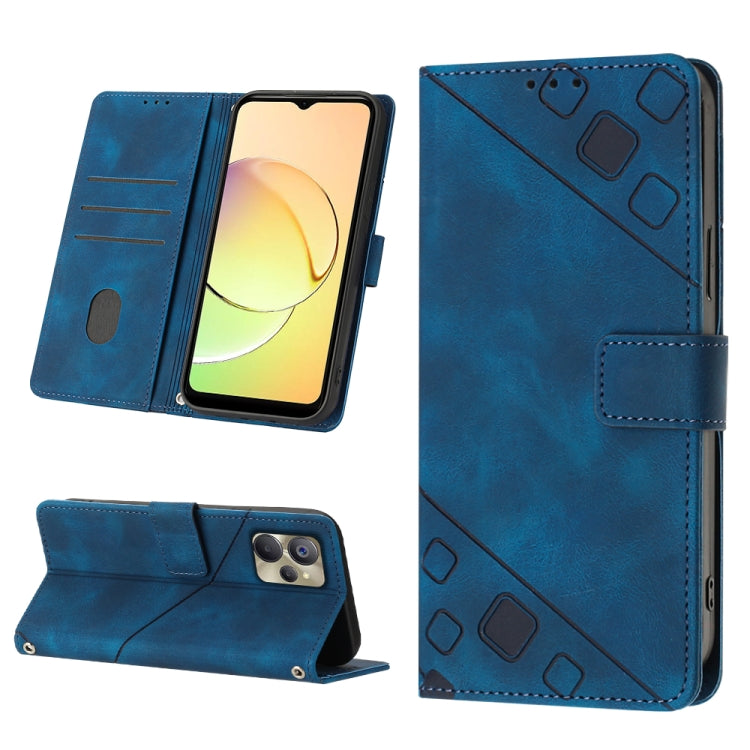 Skin-feel Embossed Leather Phone Case, For OPPO A96 5G / Reno7z / Reno7 Lite 5G / F21 Pro 5G / Reno8 z / OnePlus Nord N20, For OPPO K10X / Realme 9 Pro, For Realme 10, For Realme 10 5G, For Realme 10 Pro, For Realme C11, For Realme C33                 ...