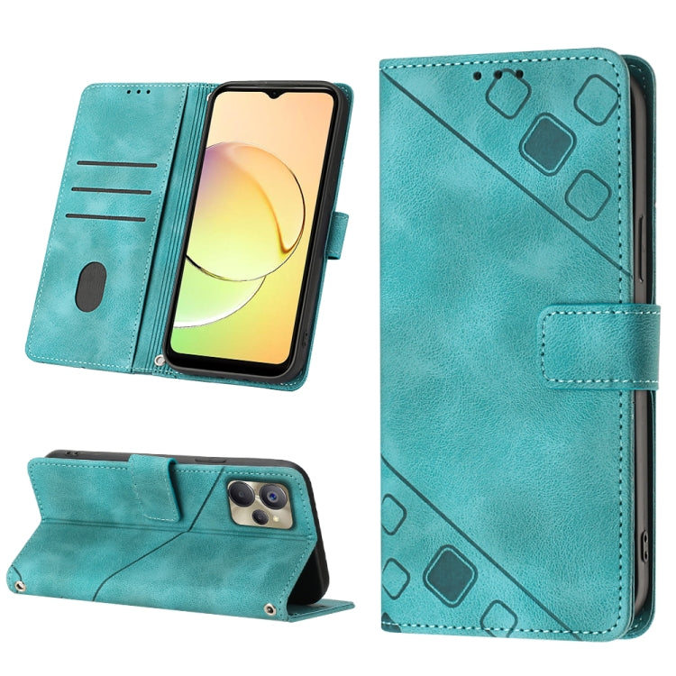 Skin-feel Embossed Leather Phone Case, For OPPO A96 5G / Reno7z / Reno7 Lite 5G / F21 Pro 5G / Reno8 z / OnePlus Nord N20, For OPPO K10X / Realme 9 Pro, For Realme 10, For Realme 10 5G, For Realme 10 Pro, For Realme C11, For Realme C33                 ...
