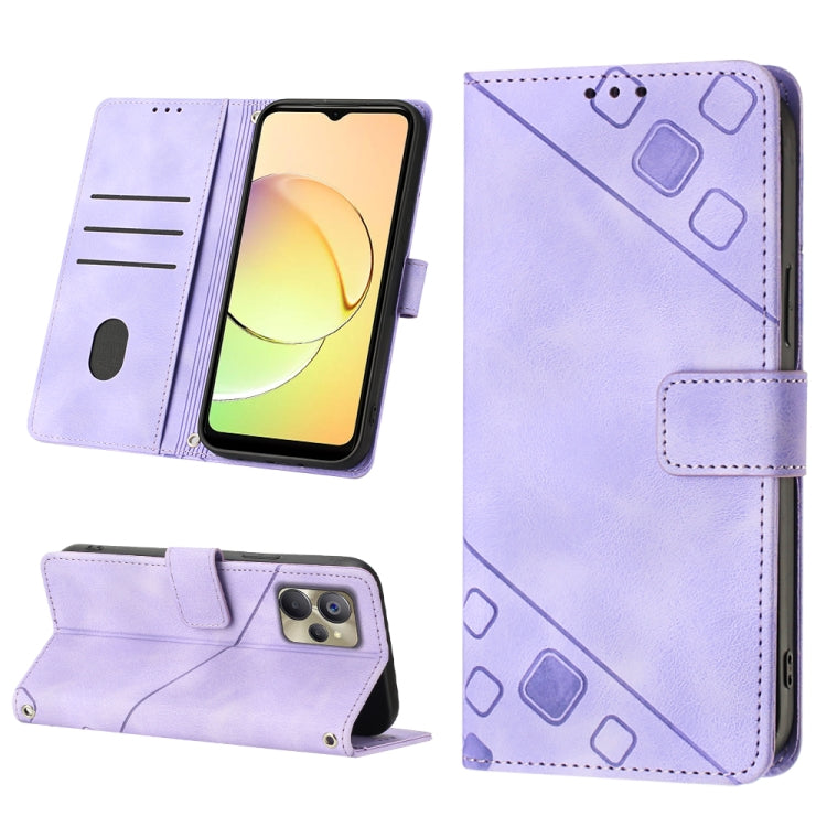Skin-feel Embossed Leather Phone Case, For OPPO A96 5G / Reno7z / Reno7 Lite 5G / F21 Pro 5G / Reno8 z / OnePlus Nord N20, For OPPO K10X / Realme 9 Pro, For Realme 10, For Realme 10 5G, For Realme 10 Pro, For Realme C11, For Realme C33                 ...