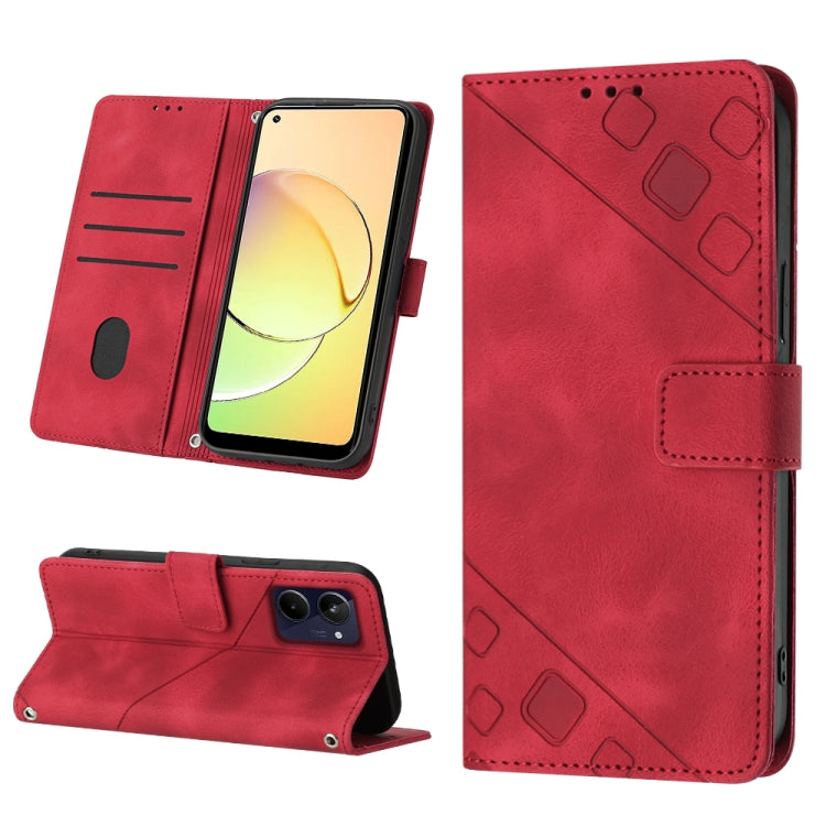 Skin-feel Embossed Leather Phone Case, For OPPO A96 5G / Reno7z / Reno7 Lite 5G / F21 Pro 5G / Reno8 z / OnePlus Nord N20, For OPPO K10X / Realme 9 Pro, For Realme 10, For Realme 10 5G, For Realme 10 Pro, For Realme C11, For Realme C33                 ...
