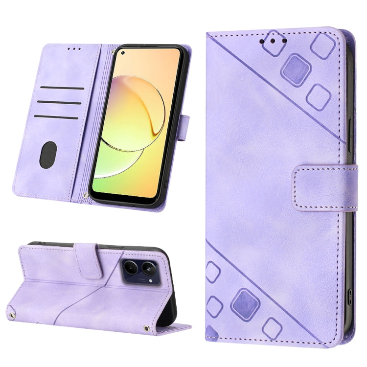 Skin-feel Embossed Leather Phone Case, For OPPO A96 5G / Reno7z / Reno7 Lite 5G / F21 Pro 5G / Reno8 z / OnePlus Nord N20, For OPPO K10X / Realme 9 Pro, For Realme 10, For Realme 10 5G, For Realme 10 Pro, For Realme C11, For Realme C33                 ...