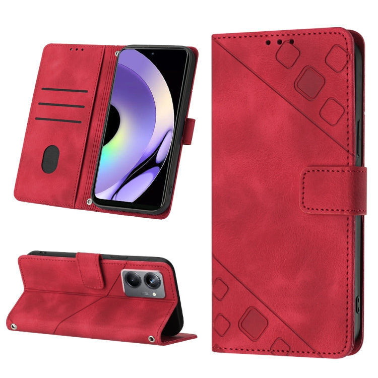 Skin-feel Embossed Leather Phone Case, For OPPO A96 5G / Reno7z / Reno7 Lite 5G / F21 Pro 5G / Reno8 z / OnePlus Nord N20, For OPPO K10X / Realme 9 Pro, For Realme 10, For Realme 10 5G, For Realme 10 Pro, For Realme C11, For Realme C33                 ...