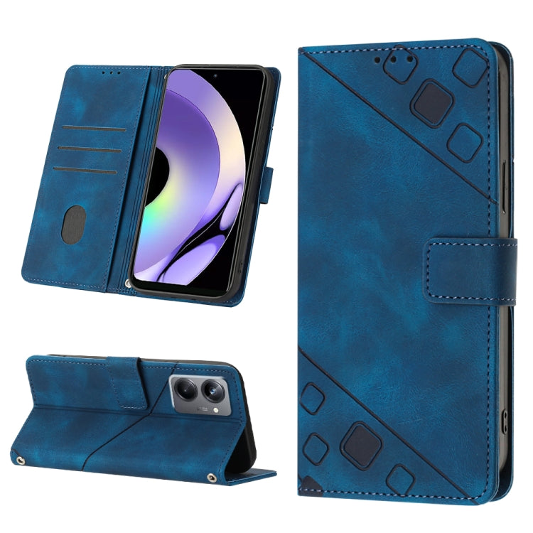 Skin-feel Embossed Leather Phone Case, For OPPO A96 5G / Reno7z / Reno7 Lite 5G / F21 Pro 5G / Reno8 z / OnePlus Nord N20, For OPPO K10X / Realme 9 Pro, For Realme 10, For Realme 10 5G, For Realme 10 Pro, For Realme C11, For Realme C33                 ...