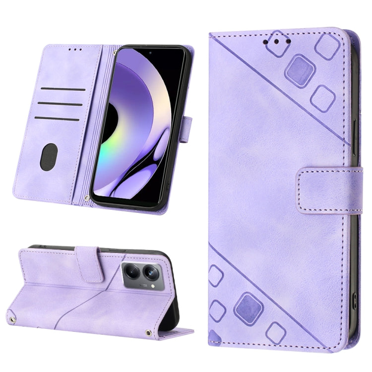 Skin-feel Embossed Leather Phone Case, For OPPO A96 5G / Reno7z / Reno7 Lite 5G / F21 Pro 5G / Reno8 z / OnePlus Nord N20, For OPPO K10X / Realme 9 Pro, For Realme 10, For Realme 10 5G, For Realme 10 Pro, For Realme C11, For Realme C33                 ...