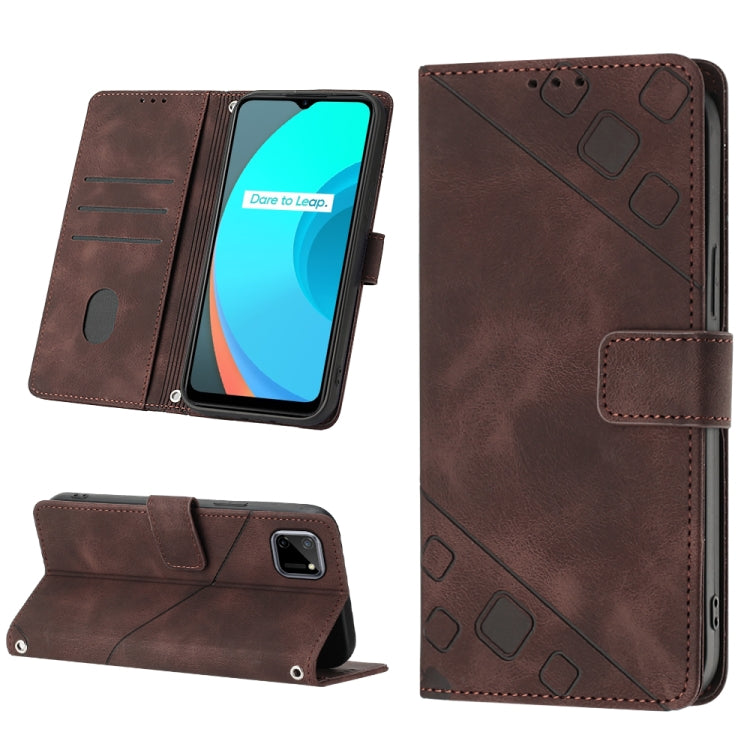 Skin-feel Embossed Leather Phone Case, For OPPO A96 5G / Reno7z / Reno7 Lite 5G / F21 Pro 5G / Reno8 z / OnePlus Nord N20, For OPPO K10X / Realme 9 Pro, For Realme 10, For Realme 10 5G, For Realme 10 Pro, For Realme C11, For Realme C33                 ...