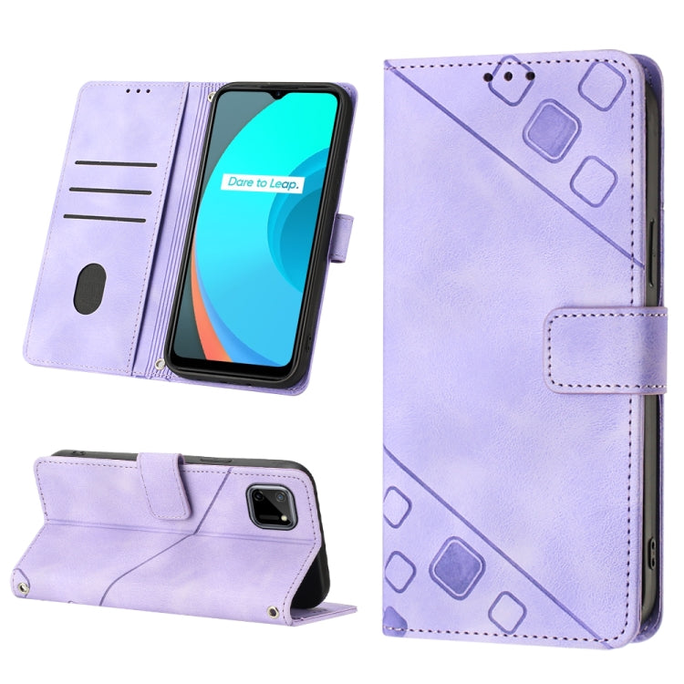 Skin-feel Embossed Leather Phone Case, For OPPO A96 5G / Reno7z / Reno7 Lite 5G / F21 Pro 5G / Reno8 z / OnePlus Nord N20, For OPPO K10X / Realme 9 Pro, For Realme 10, For Realme 10 5G, For Realme 10 Pro, For Realme C11, For Realme C33                 ...