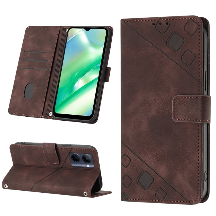 Skin-feel Embossed Leather Phone Case, For OPPO A96 5G / Reno7z / Reno7 Lite 5G / F21 Pro 5G / Reno8 z / OnePlus Nord N20, For OPPO K10X / Realme 9 Pro, For Realme 10, For Realme 10 5G, For Realme 10 Pro, For Realme C11, For Realme C33                 ...