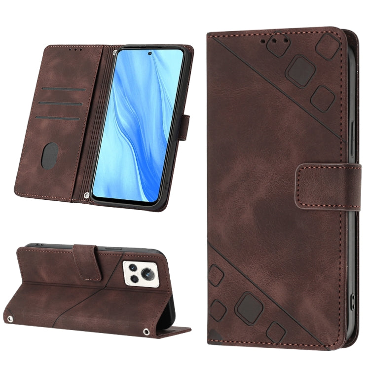 Skin-feel Embossed Leather Phone Case, For OPPO A96 5G / Reno7z / Reno7 Lite 5G / F21 Pro 5G / Reno8 z / OnePlus Nord N20, For OPPO K10X / Realme 9 Pro, For Realme 10, For Realme 10 5G, For Realme 10 Pro, For Realme C11, For Realme C33                 ...