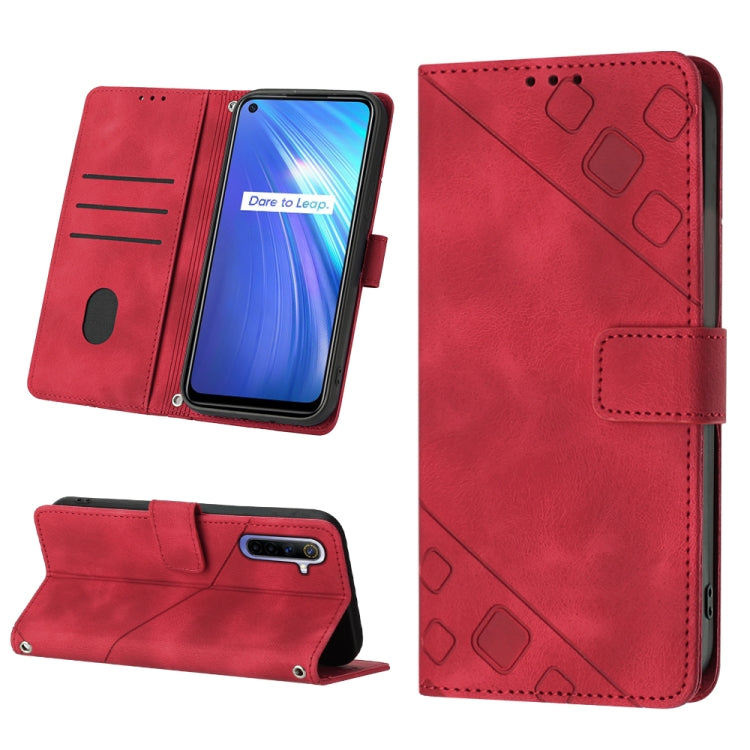 Skin-feel Embossed Leather Phone Case, For Realme 6, For Realme 6 Pro, For OPPO Reno5 A, For OPPO Reno9 Pro+, For OPPO Reno4, For OPPO Reno5 4G / Reno5 5G, For OPPO Reno6 4G, For OPPO Reno8 T 5G/A1 Pro 5G Global
