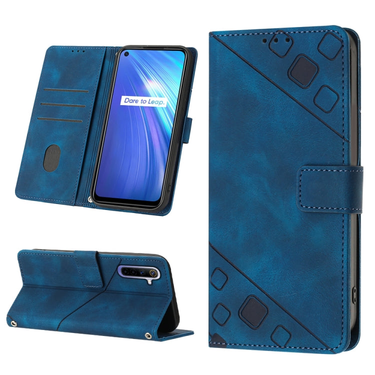Skin-feel Embossed Leather Phone Case, For Realme 6, For Realme 6 Pro, For OPPO Reno5 A, For OPPO Reno9 Pro+, For OPPO Reno4, For OPPO Reno5 4G / Reno5 5G, For OPPO Reno6 4G, For OPPO Reno8 T 5G/A1 Pro 5G Global