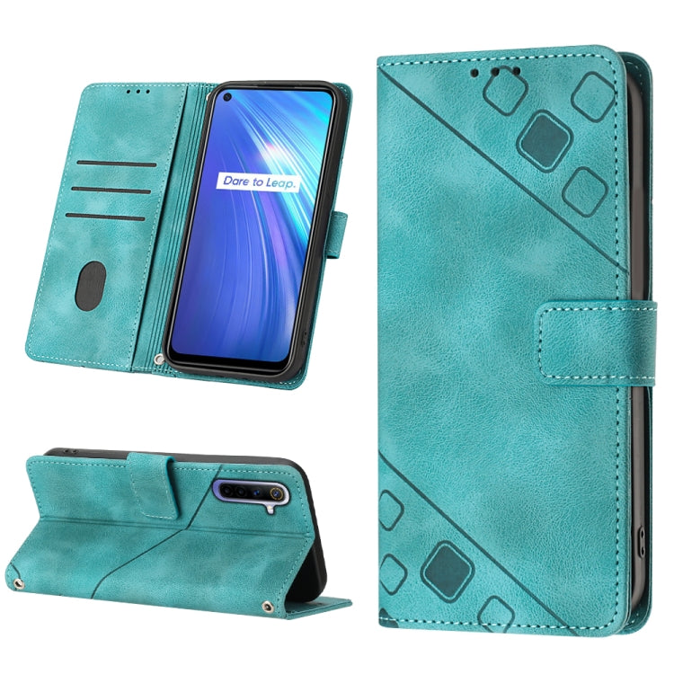 Skin-feel Embossed Leather Phone Case, For Realme 6, For Realme 6 Pro, For OPPO Reno5 A, For OPPO Reno9 Pro+, For OPPO Reno4, For OPPO Reno5 4G / Reno5 5G, For OPPO Reno6 4G, For OPPO Reno8 T 5G/A1 Pro 5G Global