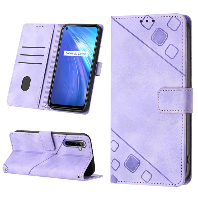 Skin-feel Embossed Leather Phone Case, For Realme 6, For Realme 6 Pro, For OPPO Reno5 A, For OPPO Reno9 Pro+, For OPPO Reno4, For OPPO Reno5 4G / Reno5 5G, For OPPO Reno6 4G, For OPPO Reno8 T 5G/A1 Pro 5G Global