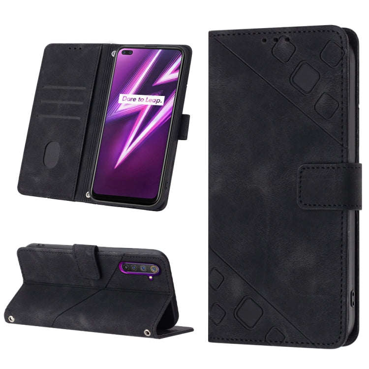 Skin-feel Embossed Leather Phone Case, For Realme 6, For Realme 6 Pro, For OPPO Reno5 A, For OPPO Reno9 Pro+, For OPPO Reno4, For OPPO Reno5 4G / Reno5 5G, For OPPO Reno6 4G, For OPPO Reno8 T 5G/A1 Pro 5G Global