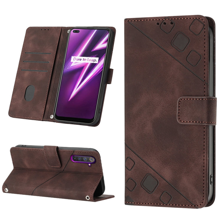 Skin-feel Embossed Leather Phone Case, For Realme 6, For Realme 6 Pro, For OPPO Reno5 A, For OPPO Reno9 Pro+, For OPPO Reno4, For OPPO Reno5 4G / Reno5 5G, For OPPO Reno6 4G, For OPPO Reno8 T 5G/A1 Pro 5G Global