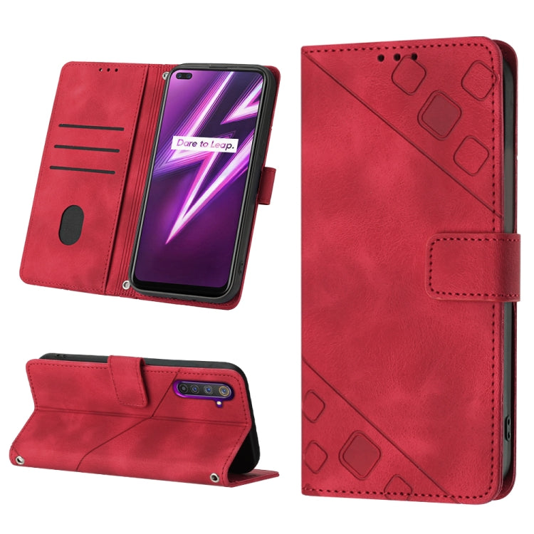 Skin-feel Embossed Leather Phone Case, For Realme 6, For Realme 6 Pro, For OPPO Reno5 A, For OPPO Reno9 Pro+, For OPPO Reno4, For OPPO Reno5 4G / Reno5 5G, For OPPO Reno6 4G, For OPPO Reno8 T 5G/A1 Pro 5G Global