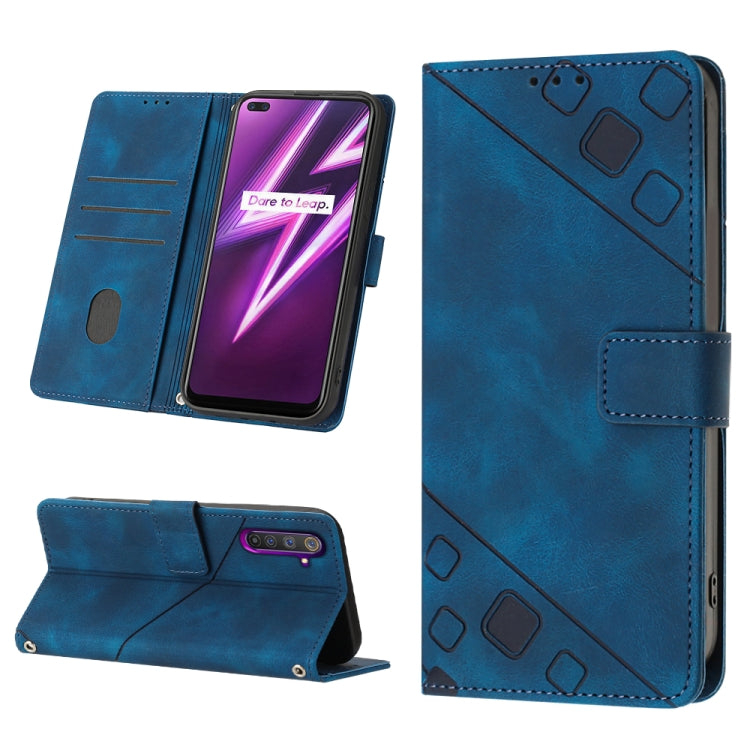 Skin-feel Embossed Leather Phone Case, For Realme 6, For Realme 6 Pro, For OPPO Reno5 A, For OPPO Reno9 Pro+, For OPPO Reno4, For OPPO Reno5 4G / Reno5 5G, For OPPO Reno6 4G, For OPPO Reno8 T 5G/A1 Pro 5G Global