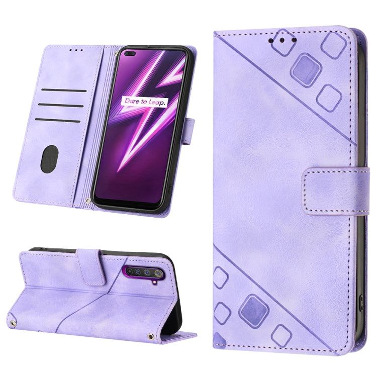 Skin-feel Embossed Leather Phone Case, For Realme 6, For Realme 6 Pro, For OPPO Reno5 A, For OPPO Reno9 Pro+, For OPPO Reno4, For OPPO Reno5 4G / Reno5 5G, For OPPO Reno6 4G, For OPPO Reno8 T 5G/A1 Pro 5G Global