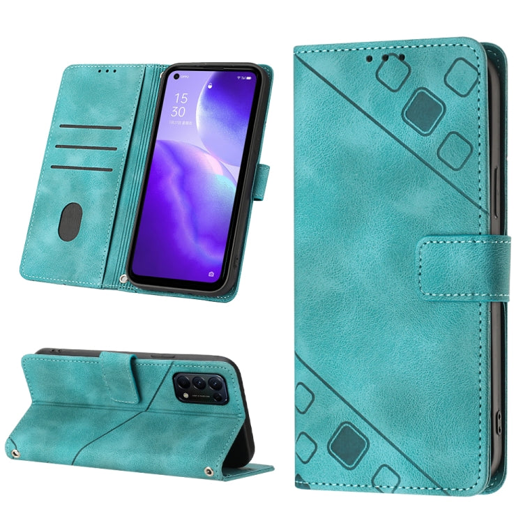 Skin-feel Embossed Leather Phone Case, For Realme 6, For Realme 6 Pro, For OPPO Reno5 A, For OPPO Reno9 Pro+, For OPPO Reno4, For OPPO Reno5 4G / Reno5 5G, For OPPO Reno6 4G, For OPPO Reno8 T 5G/A1 Pro 5G Global