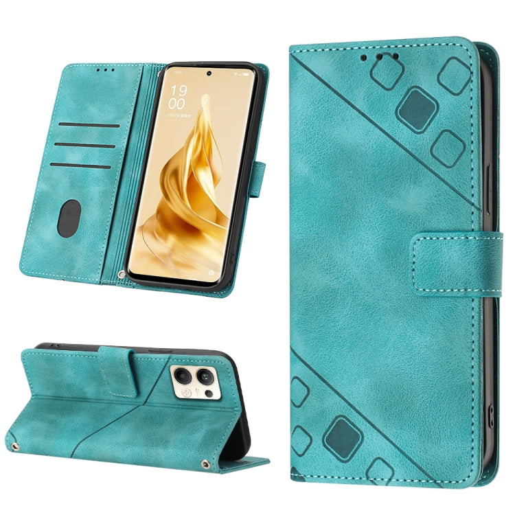 Skin-feel Embossed Leather Phone Case, For Realme 6, For Realme 6 Pro, For OPPO Reno5 A, For OPPO Reno9 Pro+, For OPPO Reno4, For OPPO Reno5 4G / Reno5 5G, For OPPO Reno6 4G, For OPPO Reno8 T 5G/A1 Pro 5G Global