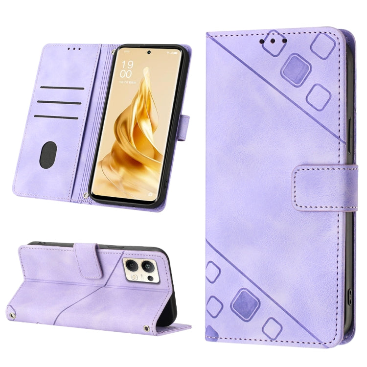 Skin-feel Embossed Leather Phone Case, For Realme 6, For Realme 6 Pro, For OPPO Reno5 A, For OPPO Reno9 Pro+, For OPPO Reno4, For OPPO Reno5 4G / Reno5 5G, For OPPO Reno6 4G, For OPPO Reno8 T 5G/A1 Pro 5G Global