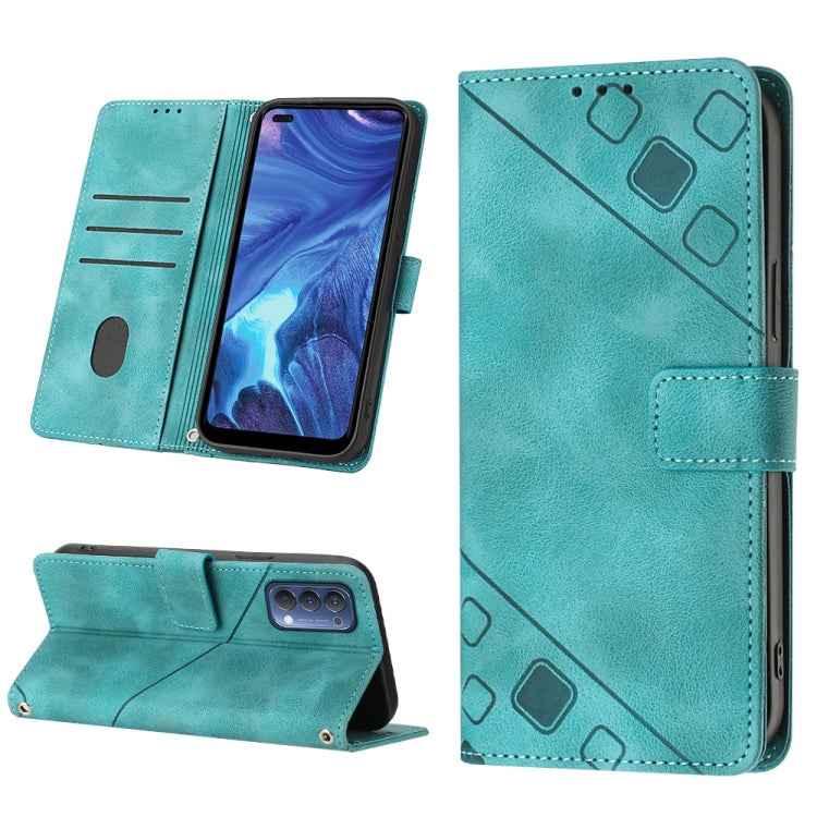 Skin-feel Embossed Leather Phone Case, For Realme 6, For Realme 6 Pro, For OPPO Reno5 A, For OPPO Reno9 Pro+, For OPPO Reno4, For OPPO Reno5 4G / Reno5 5G, For OPPO Reno6 4G, For OPPO Reno8 T 5G/A1 Pro 5G Global