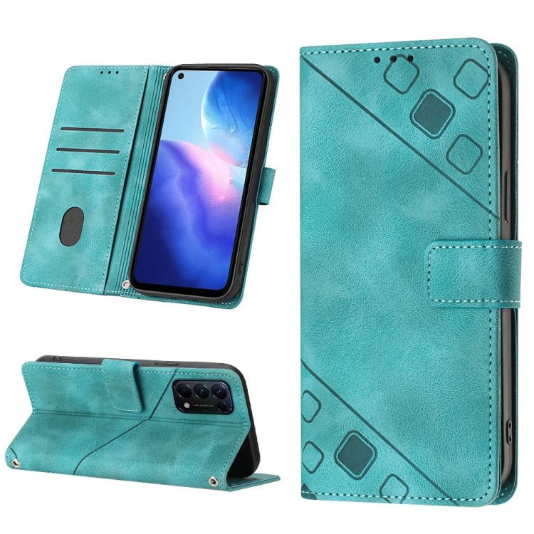 Skin-feel Embossed Leather Phone Case, For Realme 6, For Realme 6 Pro, For OPPO Reno5 A, For OPPO Reno9 Pro+, For OPPO Reno4, For OPPO Reno5 4G / Reno5 5G, For OPPO Reno6 4G, For OPPO Reno8 T 5G/A1 Pro 5G Global