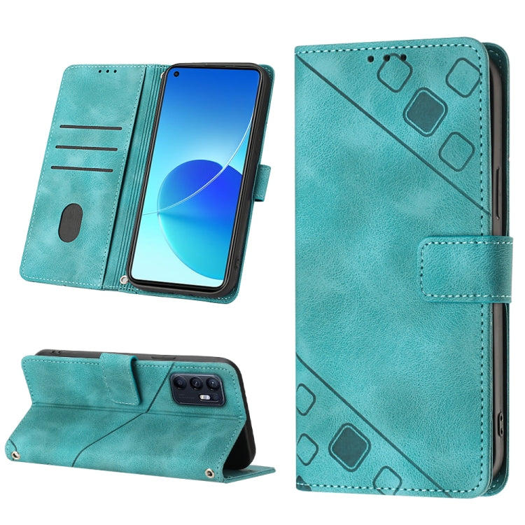 Skin-feel Embossed Leather Phone Case, For Realme 6, For Realme 6 Pro, For OPPO Reno5 A, For OPPO Reno9 Pro+, For OPPO Reno4, For OPPO Reno5 4G / Reno5 5G, For OPPO Reno6 4G, For OPPO Reno8 T 5G/A1 Pro 5G Global