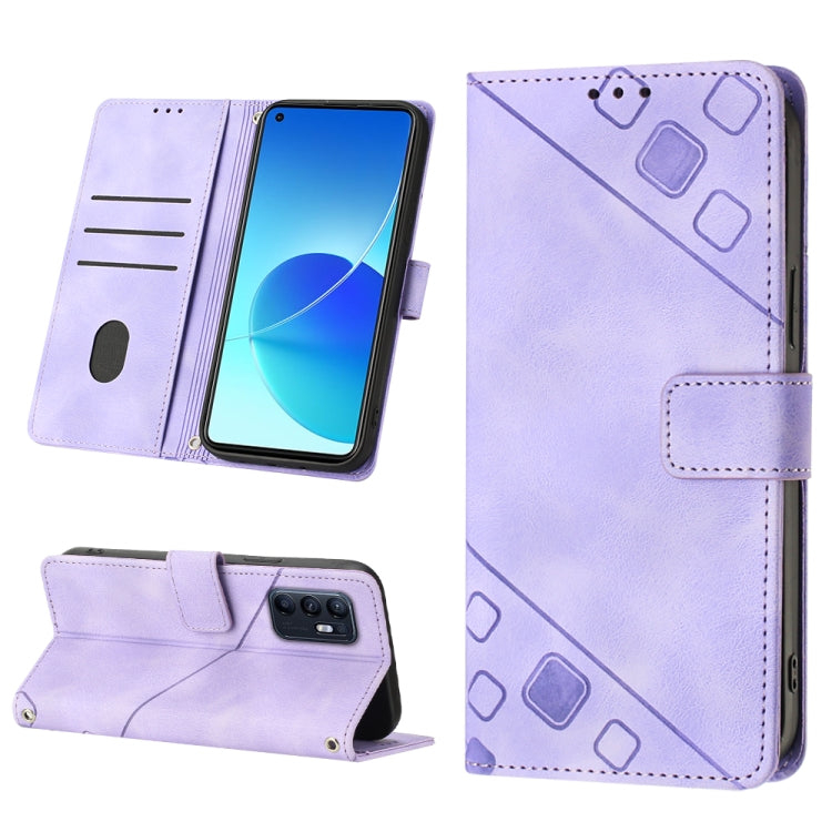 Skin-feel Embossed Leather Phone Case, For Realme 6, For Realme 6 Pro, For OPPO Reno5 A, For OPPO Reno9 Pro+, For OPPO Reno4, For OPPO Reno5 4G / Reno5 5G, For OPPO Reno6 4G, For OPPO Reno8 T 5G/A1 Pro 5G Global