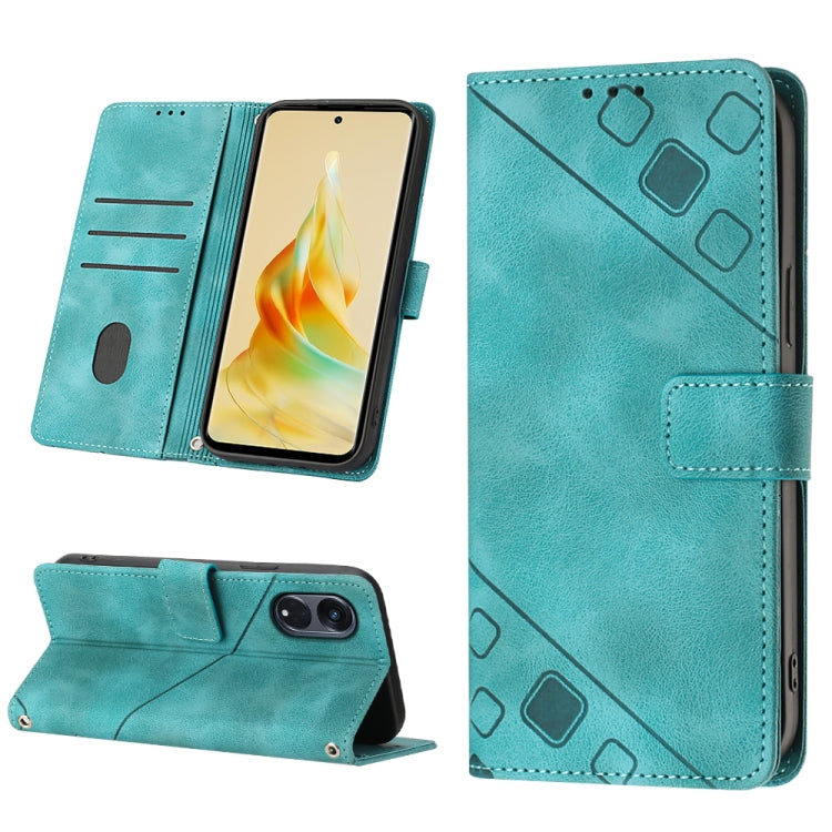 Skin-feel Embossed Leather Phone Case, For Realme 6, For Realme 6 Pro, For OPPO Reno5 A, For OPPO Reno9 Pro+, For OPPO Reno4, For OPPO Reno5 4G / Reno5 5G, For OPPO Reno6 4G, For OPPO Reno8 T 5G/A1 Pro 5G Global
