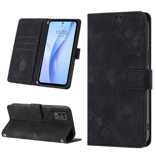 Skin-feel Embossed Leather Phone Case, For ZTE Libero 5G III