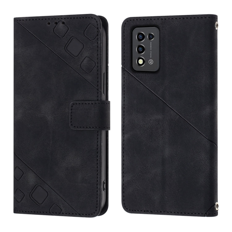 Skin-feel Embossed Leather Phone Case, For ZTE Libero 5G III