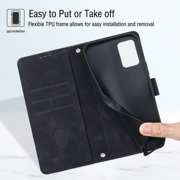 Skin-feel Embossed Leather Phone Case, For ZTE Libero 5G III