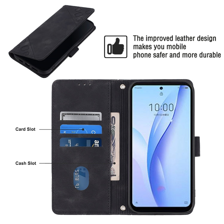 Skin-feel Embossed Leather Phone Case, For ZTE Libero 5G III