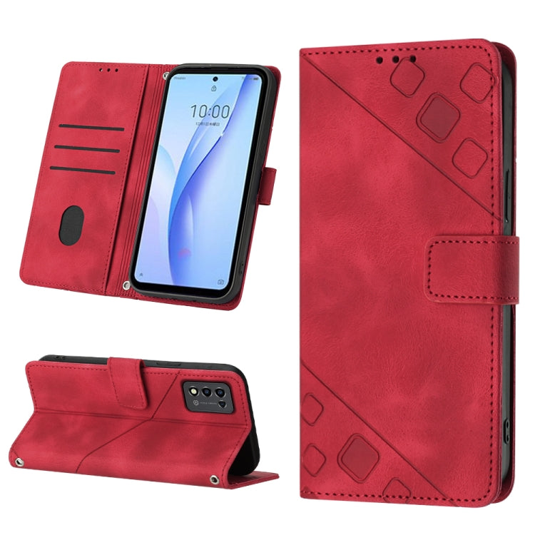Skin-feel Embossed Leather Phone Case, For ZTE Libero 5G III