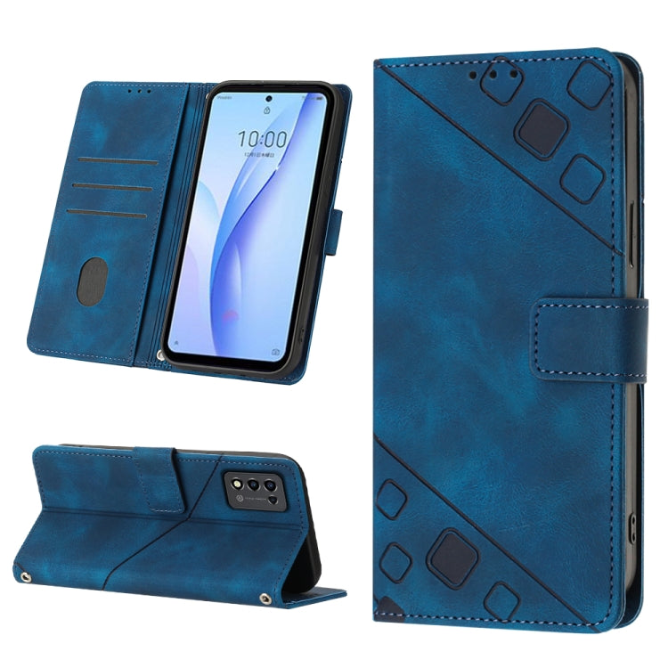 Skin-feel Embossed Leather Phone Case, For ZTE Libero 5G III