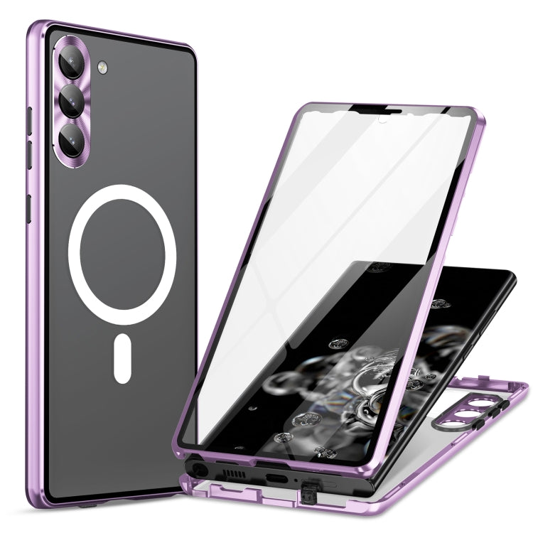 HD Full Cover Magsafe Magnetic Metal Tempered Glass Phone Case, For Samsung Galaxy S26 Ultra 5G, For Samsung Galaxy S25 Ultra 5G, For Samsung Galaxy S24 Ultra 5G, For Samsung Galaxy S24+ 5G, For Samsung Galaxy S23 Ultra 5G, For Samsung Galaxy S23+ 5G  ...