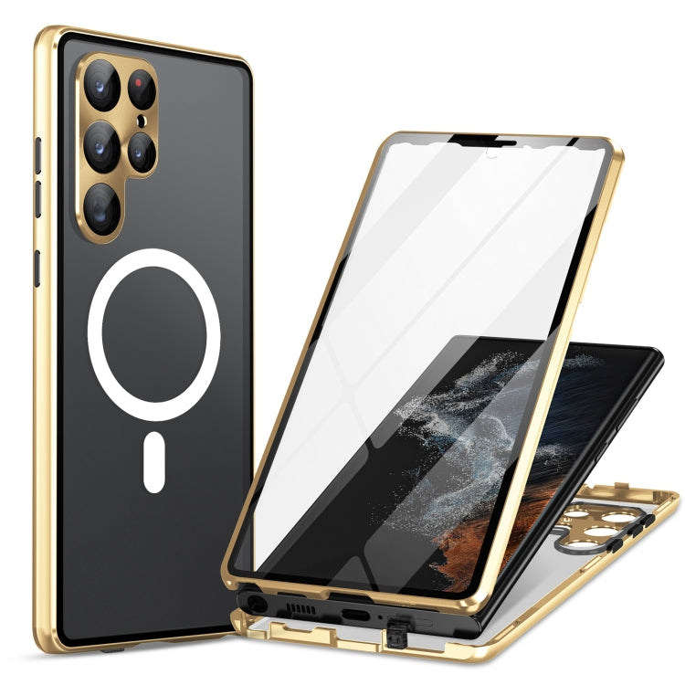 HD Full Cover Magsafe Magnetic Metal Tempered Glass Phone Case, For Samsung Galaxy S26 Ultra 5G, For Samsung Galaxy S25 Ultra 5G, For Samsung Galaxy S24 Ultra 5G, For Samsung Galaxy S24+ 5G, For Samsung Galaxy S23 Ultra 5G, For Samsung Galaxy S23+ 5G  ...
