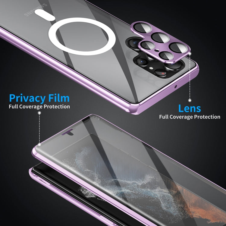 HD Full Cover Magsafe Magnetic Metal Tempered Glass Phone Case, For Samsung Galaxy S26 Ultra 5G, For Samsung Galaxy S25 Ultra 5G, For Samsung Galaxy S24 Ultra 5G, For Samsung Galaxy S24+ 5G, For Samsung Galaxy S23 Ultra 5G, For Samsung Galaxy S23+ 5G  ...
