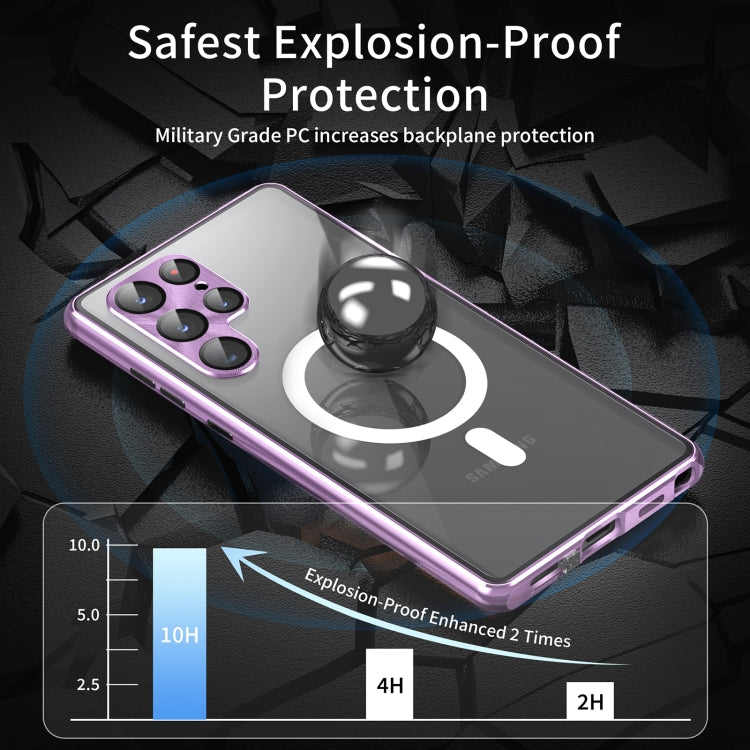 HD Full Cover Magsafe Magnetic Metal Tempered Glass Phone Case, For Samsung Galaxy S26 Ultra 5G, For Samsung Galaxy S25 Ultra 5G, For Samsung Galaxy S24 Ultra 5G, For Samsung Galaxy S24+ 5G, For Samsung Galaxy S23 Ultra 5G, For Samsung Galaxy S23+ 5G  ...