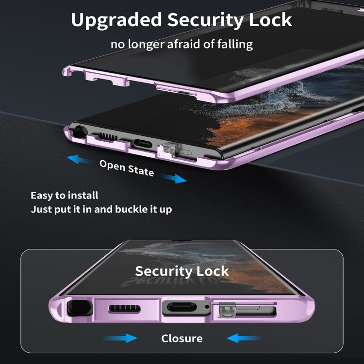 HD Full Cover Magsafe Magnetic Metal Tempered Glass Phone Case, For Samsung Galaxy S21 5G, For Samsung Galaxy S21+ 5G, For Samsung Galaxy S21 Ultra 5G
