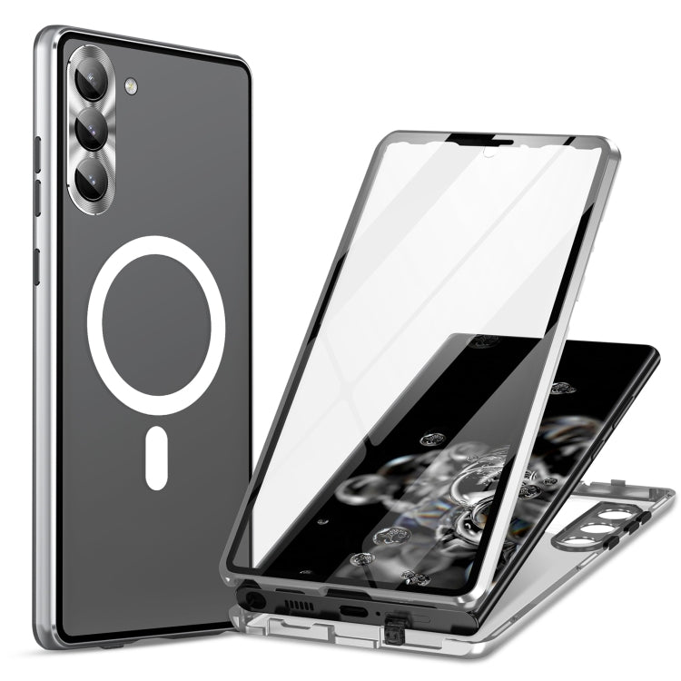 HD Full Cover Magsafe Magnetic Metal Tempered Glass Phone Case, For Samsung Galaxy S21+ 5G, For Samsung Galaxy S21 Ultra 5G