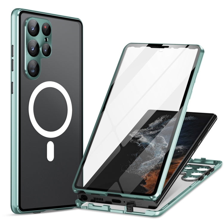 HD Full Cover Magsafe Magnetic Metal Tempered Glass Phone Case, For Samsung Galaxy S21+ 5G, For Samsung Galaxy S21 Ultra 5G