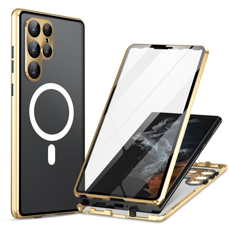 HD Full Cover Magsafe Magnetic Metal Tempered Glass Phone Case, For Samsung Galaxy S26 Ultra 5G, For Samsung Galaxy S25 Ultra 5G, For Samsung Galaxy S24 Ultra 5G, For Samsung Galaxy S24+ 5G, For Samsung Galaxy S23 Ultra 5G, For Samsung Galaxy S23+ 5G  ...