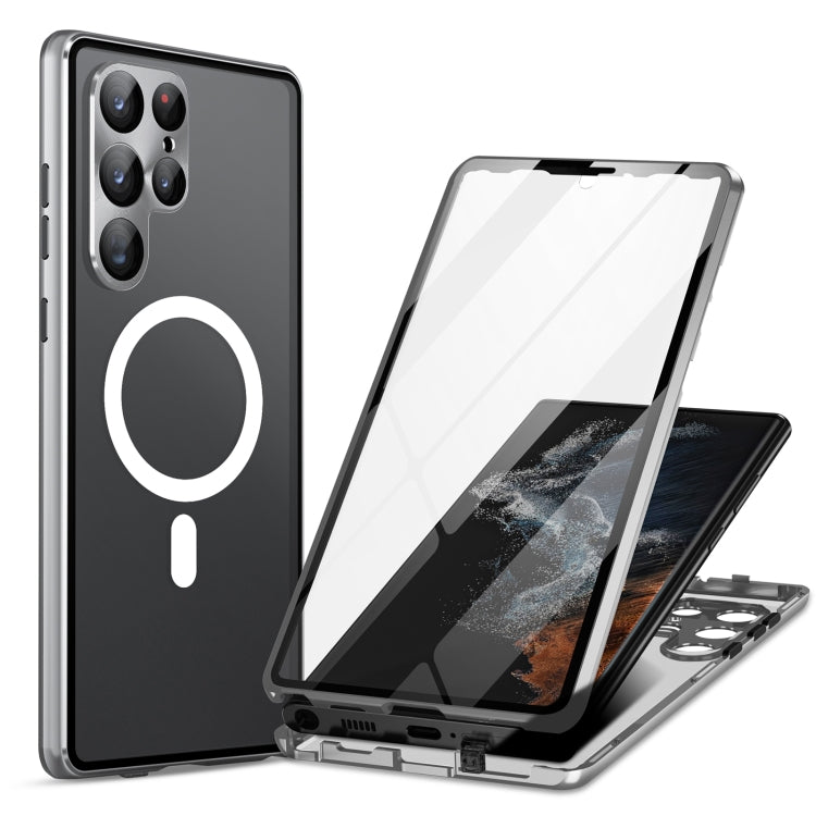 HD Full Cover Magsafe Magnetic Metal Tempered Glass Phone Case, For Samsung Galaxy S26 Ultra 5G, For Samsung Galaxy S25 Ultra 5G, For Samsung Galaxy S24 Ultra 5G, For Samsung Galaxy S24+ 5G, For Samsung Galaxy S23 Ultra 5G, For Samsung Galaxy S23+ 5G  ...