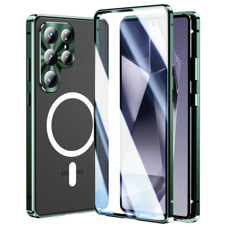 HD Full Cover Magsafe Magnetic Metal Tempered Glass Phone Case, For Samsung Galaxy S26 Ultra 5G, For Samsung Galaxy S25 Ultra 5G, For Samsung Galaxy S24 Ultra 5G, For Samsung Galaxy S24+ 5G, For Samsung Galaxy S23 Ultra 5G, For Samsung Galaxy S23+ 5G  ...