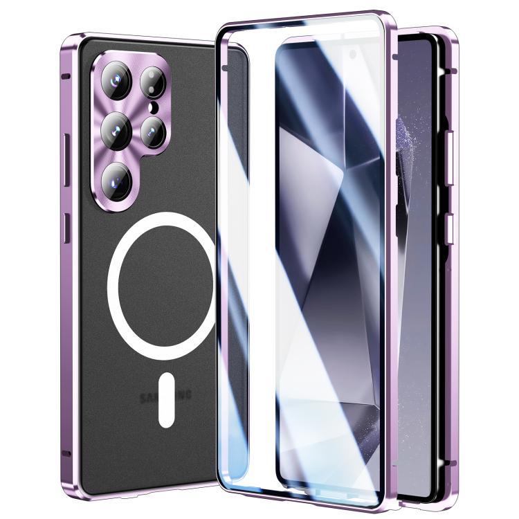 HD Full Cover Magsafe Magnetic Metal Tempered Glass Phone Case, For Samsung Galaxy S26 Ultra 5G, For Samsung Galaxy S25 Ultra 5G, For Samsung Galaxy S24 Ultra 5G, For Samsung Galaxy S24+ 5G, For Samsung Galaxy S23 Ultra 5G, For Samsung Galaxy S23+ 5G  ...