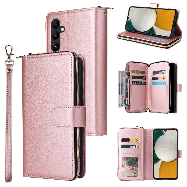 9 Card Slots Zipper Wallet Bag Leather Phone Case, For Samsung Galaxy A34, For Samsung Galaxy A54, For Xiaomi Redmi Note 12 5G Global / Poco X5, For Xiaomi Redmi Note 12 Pro 5G Speed / Note 12 Pro 5G Global / Poco X5 Pro                                ...