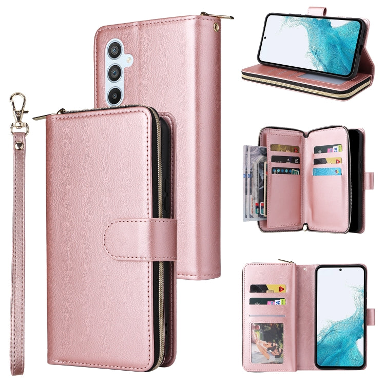 9 Card Slots Zipper Wallet Bag Leather Phone Case, For Samsung Galaxy A34, For Samsung Galaxy A54, For Xiaomi Redmi Note 12 5G Global / Poco X5, For Xiaomi Redmi Note 12 Pro 5G Speed / Note 12 Pro 5G Global / Poco X5 Pro                                ...